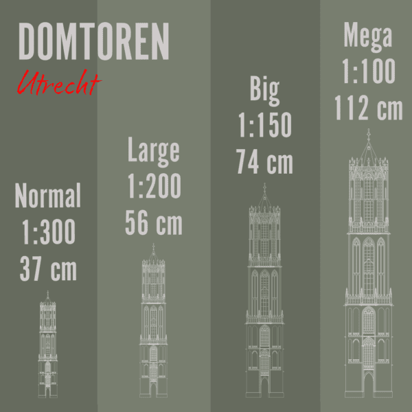 Domtoren - Utrecht 1:150 (74,6 cm hoog) WIT - Afbeelding 7