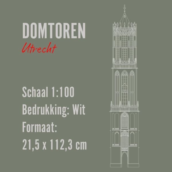 Domtoren - Utrecht 1:100 (112,3 cm hoog) WIT