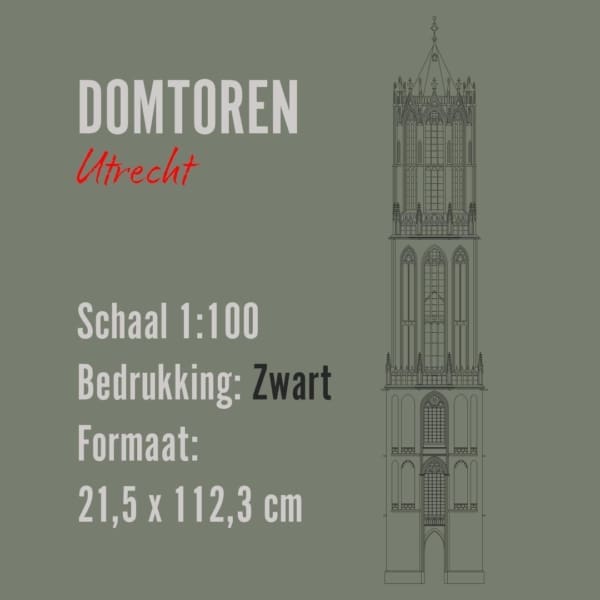 Domtoren - Utrecht 1:100 (112,3 cm hoog) ZWART