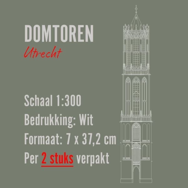 Domtoren - Utrecht 1:300 (37,2 cm hoog - 2 stuks) WIT